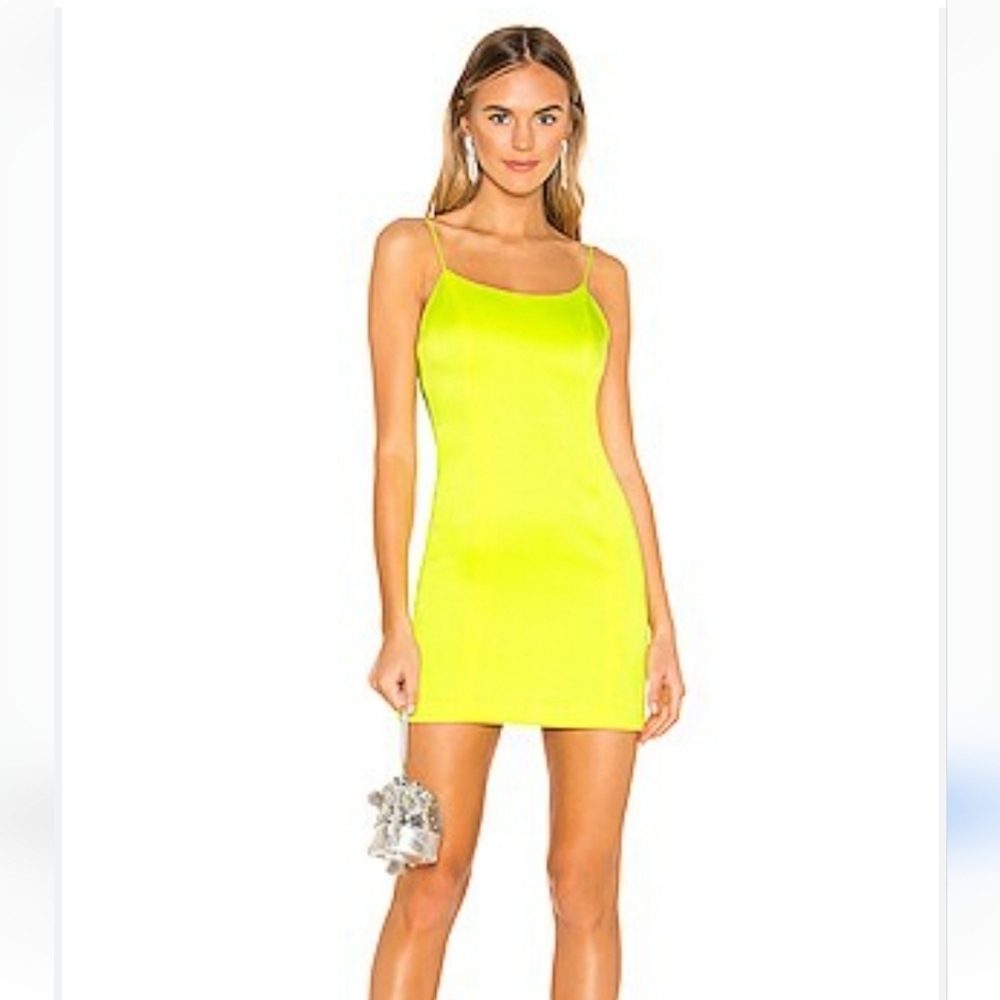 Alice + Olivia Neon Yellow Mini Dress